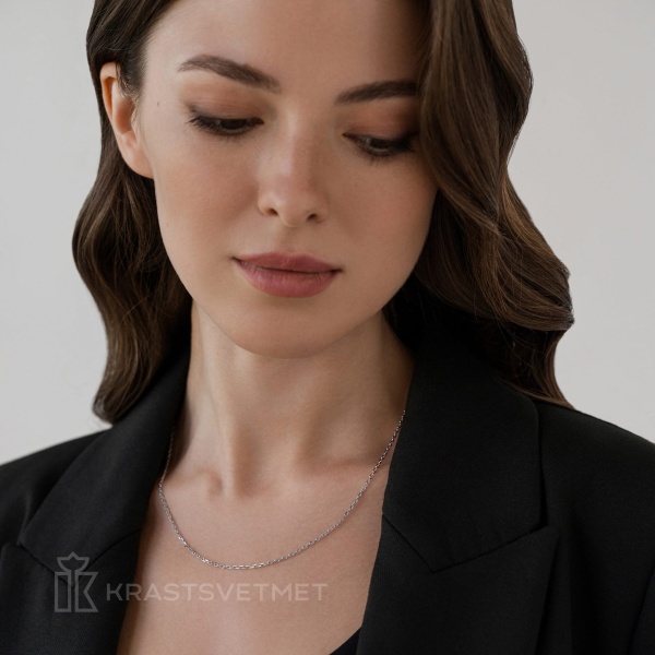 Цепь из белого золота 585, плетение «Якорь»